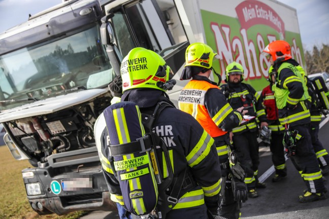 Kleinbrand in einer LKW-Fahrerkabine sorgte fr Einsatz zweier Feuerwehren in Marchtrenk