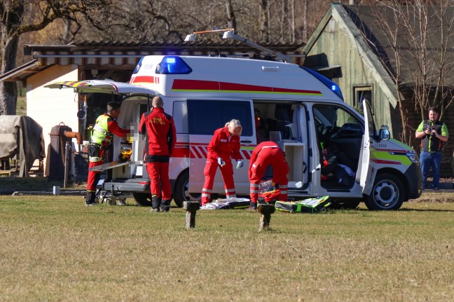 Personenrettung: Schwerverletzter nach Forstunfall in Micheldorf in Obersterreich