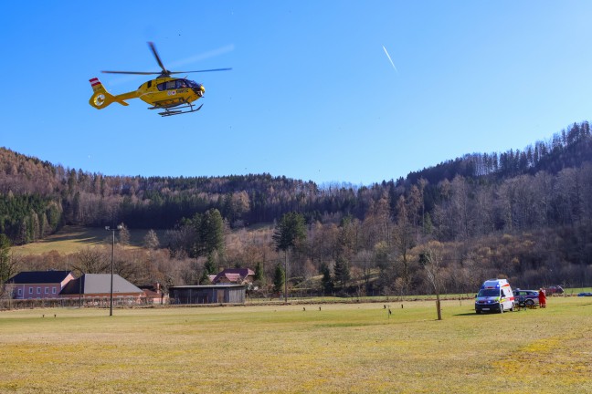 Personenrettung: Schwerverletzter nach Forstunfall in Micheldorf in Obersterreich