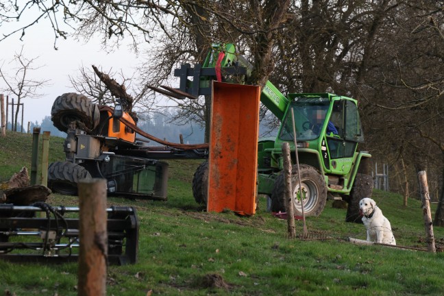 Umgestrzter Teleskoplader: Landwirtschaftlicher Unfall in Grieskirchen endet glimpflich