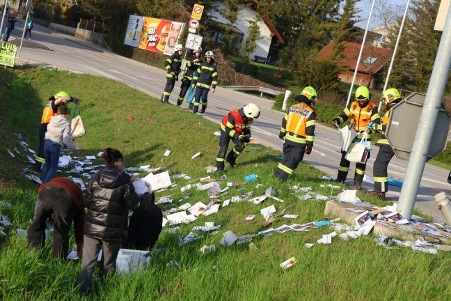 Drei Verletzte bei schwerem Kreuzungscrash auf Wiener Strae in Marchtrenk