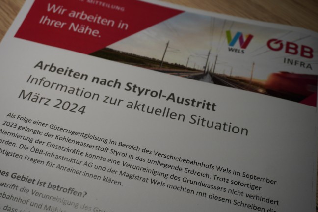 Styrol: Grundwasserverunreinigung nach Gterzugentgleisung in Wels breitet sich noch immer aus