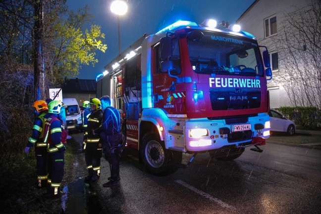 Feuerwehr fischte in Marchtrenk groen Ast und viel Mll aus dem Moserbach