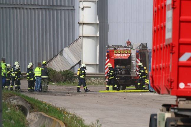 Brand in der Halle eines Abfallentsorgungsunternehmens in Wels-Schafwiesen