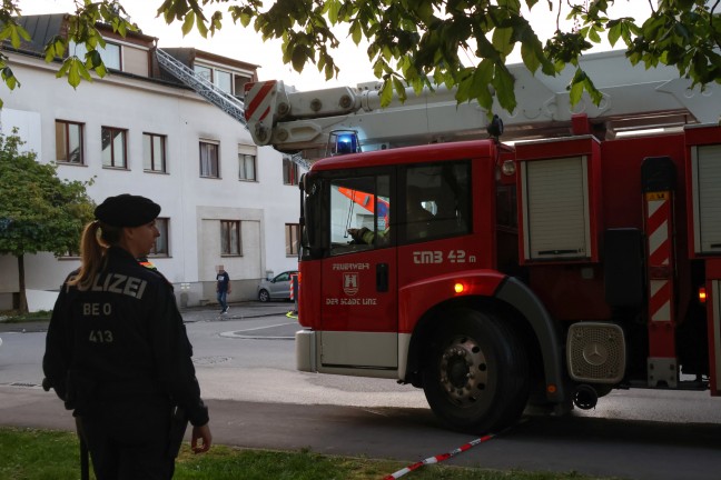 Ausgedehnter Wohnungsbrand in Linz-Kleinmnchen-Auwiesen sorgte fr Einsatz von drei Feuerwehren