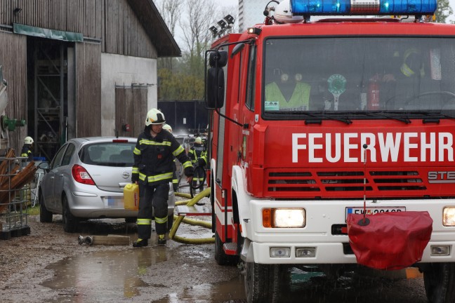 Brand bei einem Gewerbebetrieb in Weibern sorgte für Einsatz zweier Feuerwehren