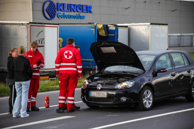 Befrchteter PKW-Brand auf Wiener Strae bei Marchtrenk sorgte fr Einsatz