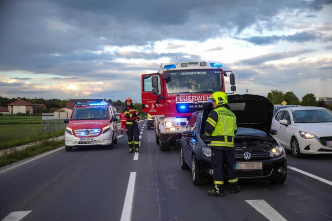 Befrchteter PKW-Brand auf Wiener Strae bei Marchtrenk sorgte fr Einsatz