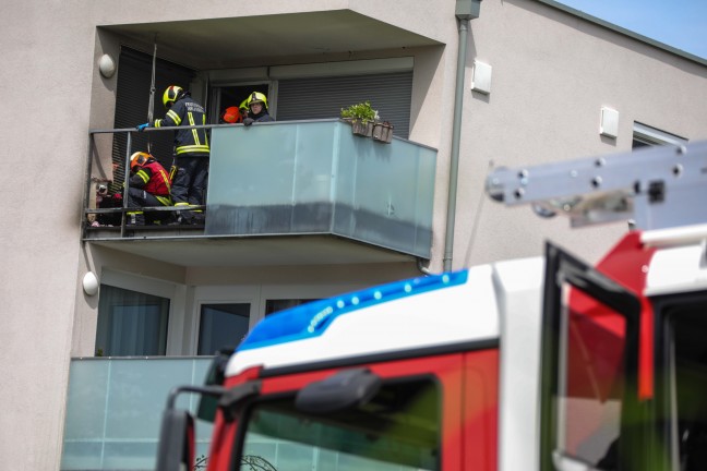 Vier Feuerwehren bei Balkonbrand in Wilhering im Einsatz