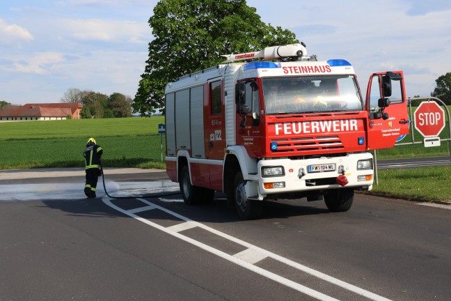 Folgenschwerer Crash zwischen Motorrad und PKW auf Pyhrnpass Strae bei Steinhaus