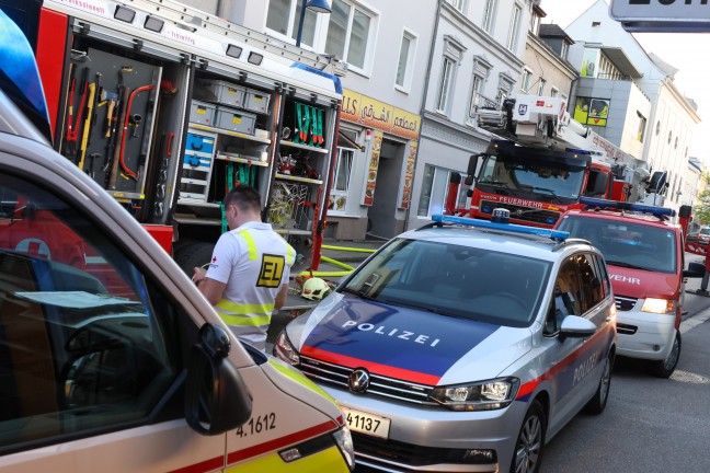 Brand einer Lüftungsanlage an einem Wohn- und Geschäftsgebäude in Wels-Innenstadt