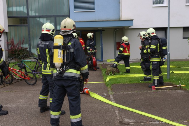 Brand in der Küche eines Mehrparteienwohnhauses in Wels-Lichtenegg