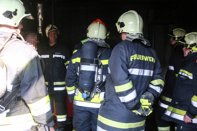 Heizungsbrand in einem Gewerbebetrieb in Weikirchen an der Traun