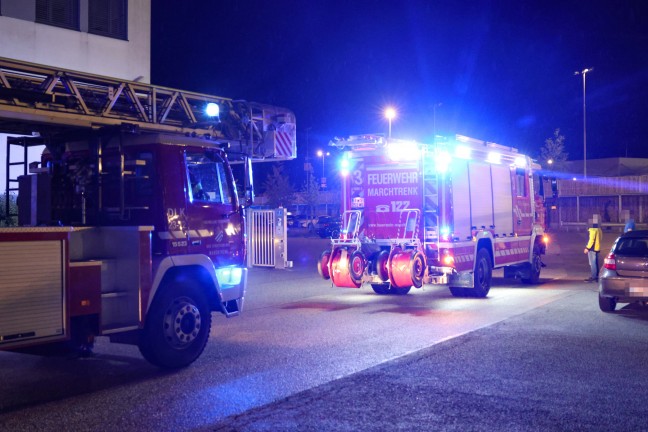 Groeinsatz: Elf Feuerwehren bei Brand in einer Halle eines Logistikzentrums in Allhaming im Einsatz