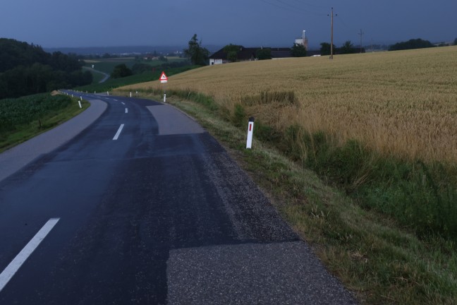 Stunden vorher passiert: Einsatzkrfte zu Unfallstelle zwischen Gunskirchen und Pichl bei Wels gerufen