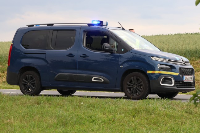 Auto bei Verkehrsunfall in Dietach mit Fahrerseite gegen Obstbaum geprallt