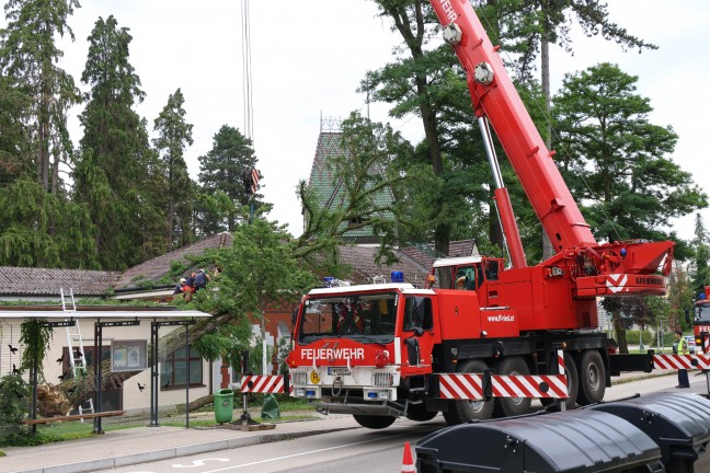 Sturmschden: Umfangreiche Aufrumarbeiten nach heftigem Unwetter in Ried im Innkreis