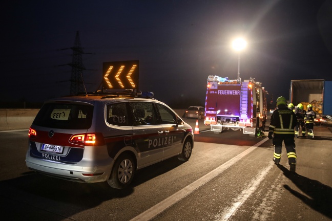 Serienauffahrunfall auf der Westautobahn bei Linz
