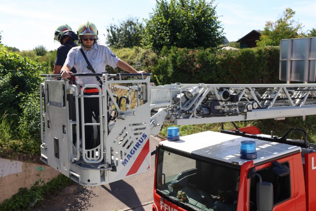 Lose Holzlatte drohte in eine Unterfhrung der Westbahnstrecke in Wels abzustrzen