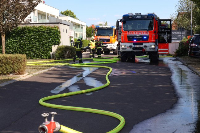 Ausgedehnter Wohnungsbrand in einer Wohnanlage in Leonding sorgte fr Einsatz dreier Feuerwehren
