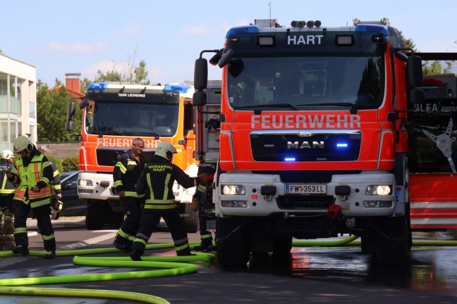 Ausgedehnter Wohnungsbrand in einer Wohnanlage in Leonding sorgte fr Einsatz dreier Feuerwehren