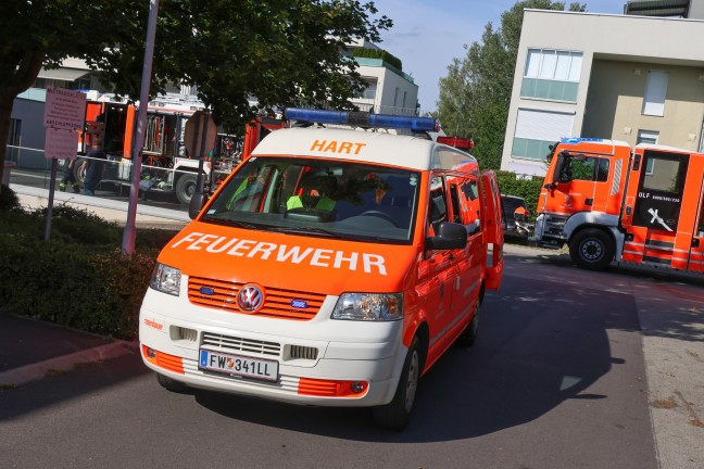 Ausgedehnter Wohnungsbrand in einer Wohnanlage in Leonding sorgte fr Einsatz dreier Feuerwehren