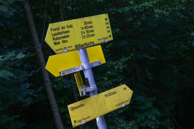 Gmunden: Einsatzkrfte der Feuerwehr zu Personenrettung aus unwegsamem Gelnde alarmiert