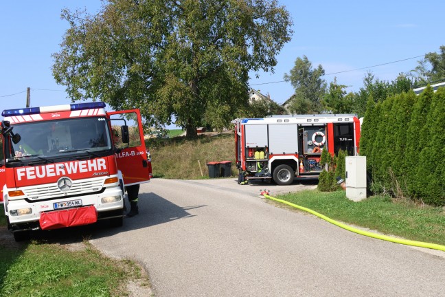 Brand einer Gartenhtte in Bad Wimsbach-Neydharting sorgte fr Einsatz zweier Feuerwehren