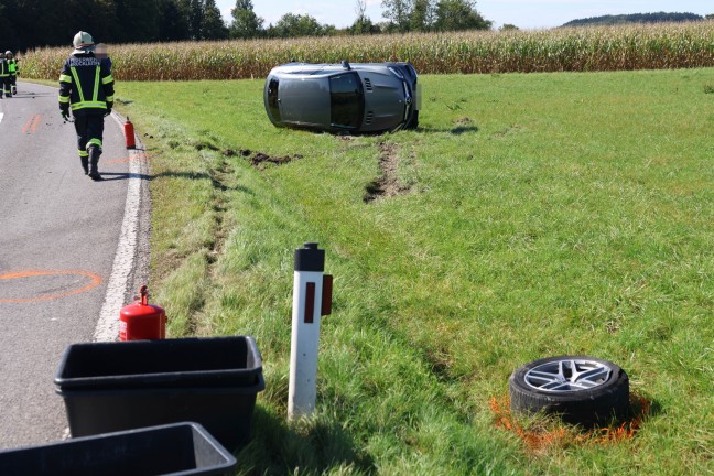 Schwerer Crash mit drei beteiligten PKW zwischen Andrichsfurt und Taiskirchen im Innkreis