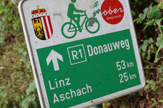 Personenrettung: Lenkerin eines E-Bikes bei Sturz in Haibach ob der Donau schwer verletzt