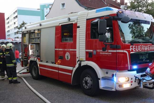 Kchenbrand in einer Wohnung eines Mehrparteienwohnhauses in Wels-Vogelweide