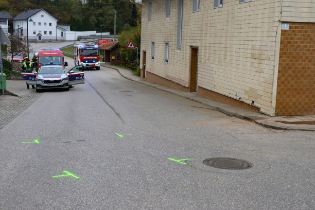 Verkehrsunfall im Ortszentrum von Eberstalzell
