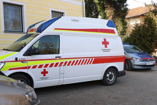 Brand eines Hackschnitzelbunkers auf einem Bauernhof in Niederthalheim