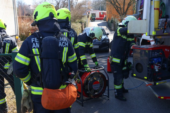 Dunstabzug in Flammen: Brand in der Kche eines Einfamilienhauses in Thalheim bei Wels