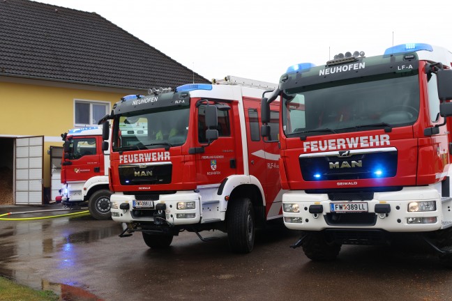 Heizraumbrand auf einem Bauernhof in Allhaming sorgte fr Einsatz zweier Feuerwehren