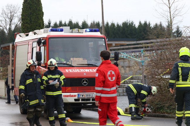 Heizraumbrand auf einem Bauernhof in Allhaming sorgte fr Einsatz zweier Feuerwehren