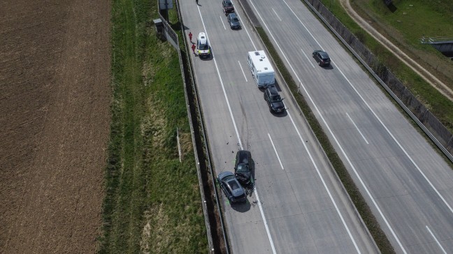 Schwerer Crash auf Westautobahn bei Eberstalzell sorgt fr lngeren Stau