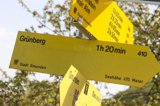 Bub (4) bei Ausflug auf den Gr�nberg in Gmunden am Berg vergessen