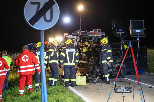 Frontalcrash auf Kremstalstrae bei Kematen an der Krems fordert fnf teils Schwerverletzte