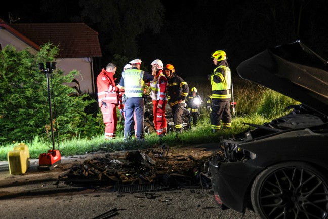 Frontalcrash auf Kremstalstrae bei Kematen an der Krems fordert fnf teils Schwerverletzte