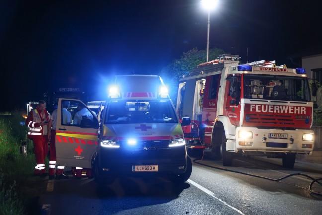 Frontalcrash auf Kremstalstrae bei Kematen an der Krems fordert fnf teils Schwerverletzte