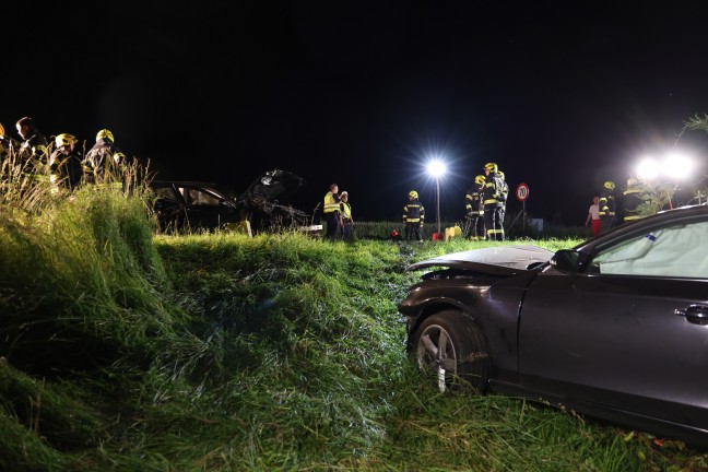 Frontalcrash auf Kremstalstrae bei Kematen an der Krems fordert fnf teils Schwerverletzte