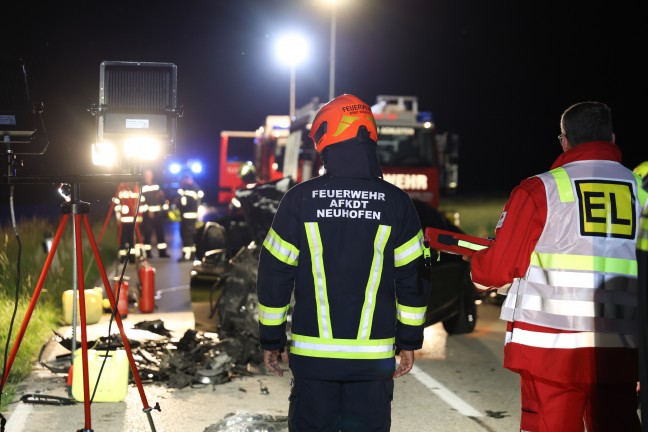 Frontalcrash auf Kremstalstrae bei Kematen an der Krems fordert fnf teils Schwerverletzte