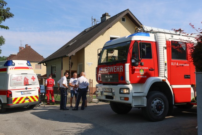 Vier Verletzte bei Brand in einem Einfamilienhaus in Edt bei Lambach