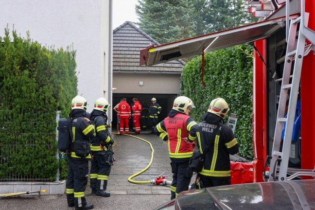 Brand in einem Nebengeb�ude eines Wohnhauses in Wels-Pernau noch rechtzeitig entdeckt