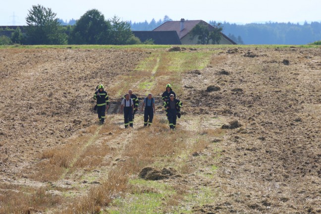 Kleinfl�chiger Brand auf einem Stoppelfeld in Steinhaus sorgte f�r Einsatz der Feuerwehr