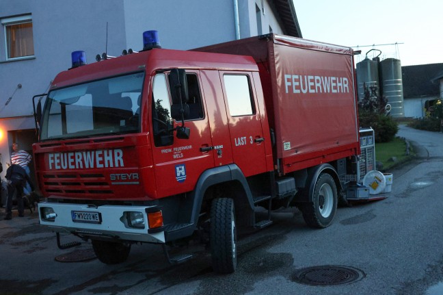 Umfangreicher Bindeeinsatz nach Dieselaustritt in einem kleinen Bachlauf in Pichl bei Wels