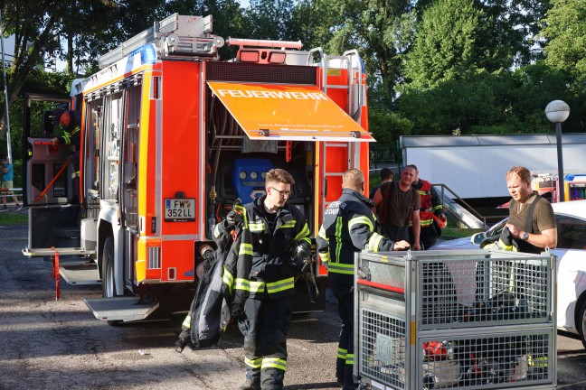 Wohungsbrand in Leonding: Person aus f�nftem Stock gerettet - Hund �berlebte Brand nicht