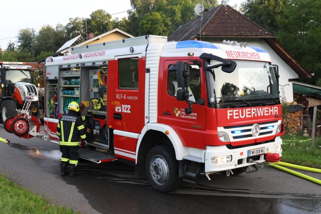 Brand in einem Hausanbau in Aichkirchen sorgte f�r Einsatz zweier Feuerwehren