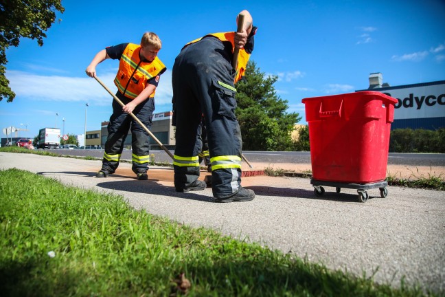 �laustritt im Bereich einer Bushaltestelle an der Wiener Stra�e in Marchtrenk